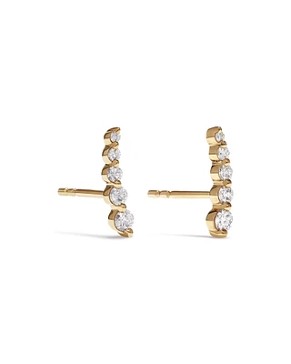 Boucles d'oreilles grimpeuses avec 0,25 carat TW de diamants en or jaune 10 kt