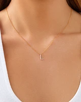 "K" Initial Necklace with 0.10 Carat TW of Diamonds in 10kt Yellow Gold