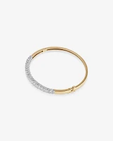 Hinged Bangle with 2 Carat TW of Diamonds in 14kt Yellow & White Gold