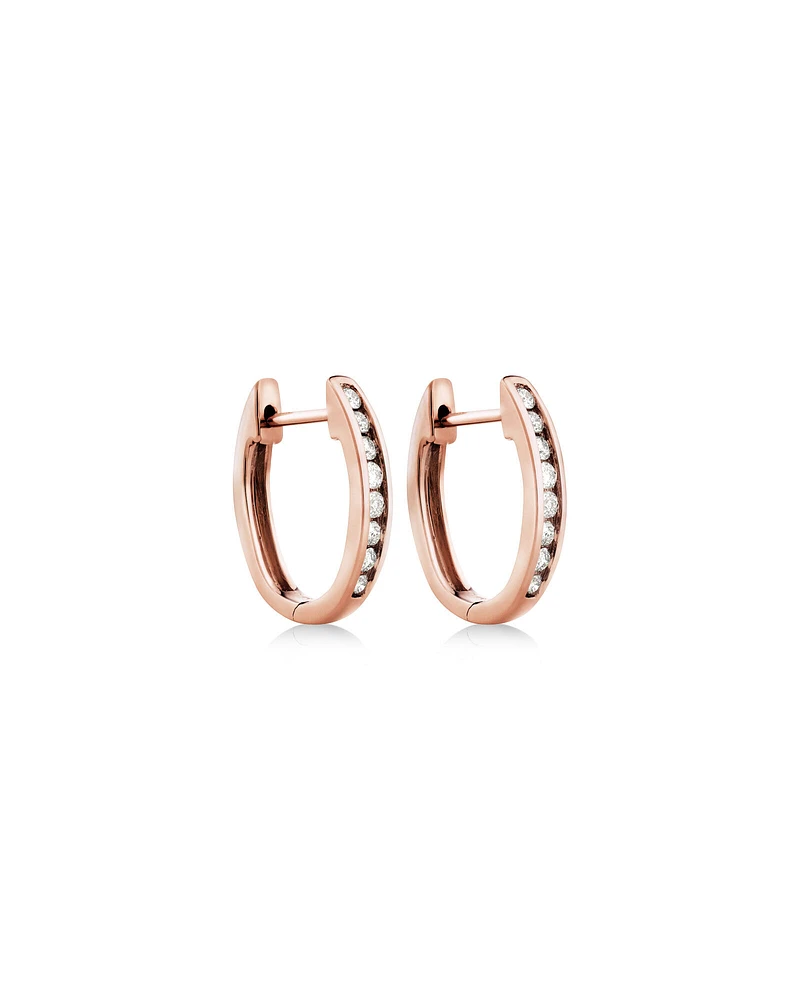 Huggie Earrings with 0.25 Carat TW of Diamonds in 10kt Rose Gold