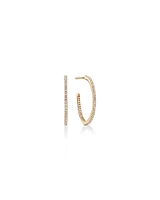 0.15 Carat TW Fine Diamond Hoop Earrings in 10kt Yellow Gold