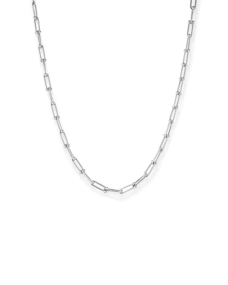 Ball and Oval Link Chain in Sterling Silver