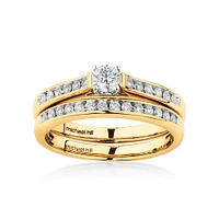 Bridal Set with 0.50 Carat TW of Diamonds in 10kt Yellow & White Gold
