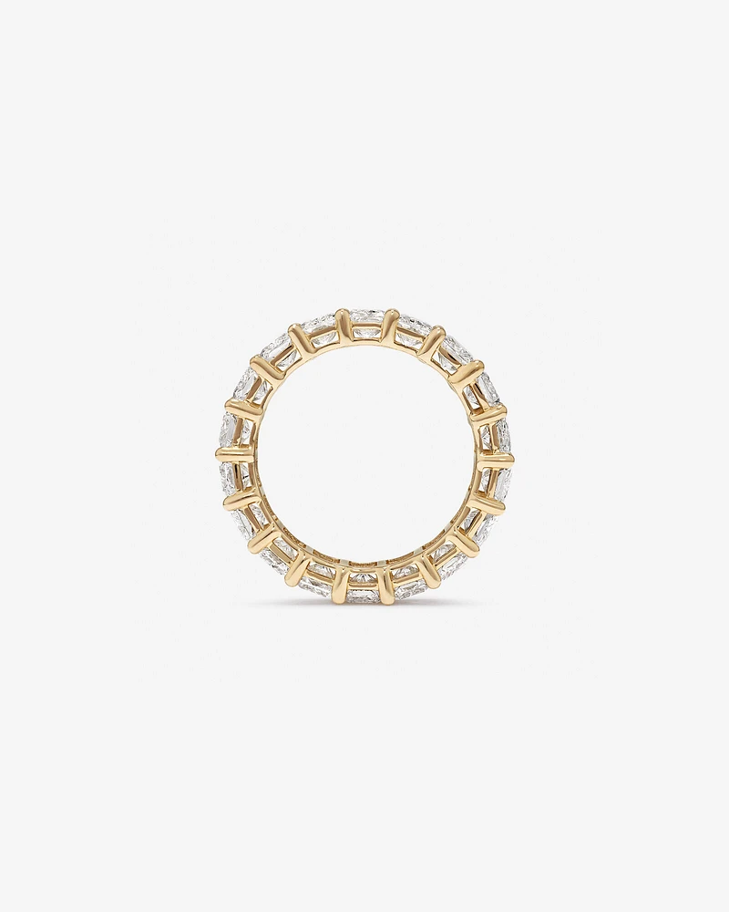 7.20 Carat TW Radiant Cut Laboratory-Grown Diamond Eternity Ring in 14kt Yellow Gold