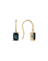 London Blue Topaz Drop Earrings in 10kt Yellow Gold