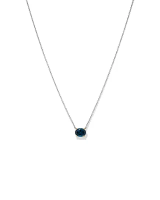 Necklace with London Blue Topaz in Sterling Silver and 10kt Yellow Gold