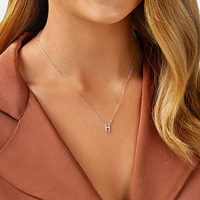 A' Initial necklace with 0.10 Carat TW of Diamonds in 10kt White Gold