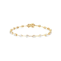 2.00 Carat TW Fancy Cut Laboratory-Grown Diamond Tennis Bracelet in 10kt Yellow Gold