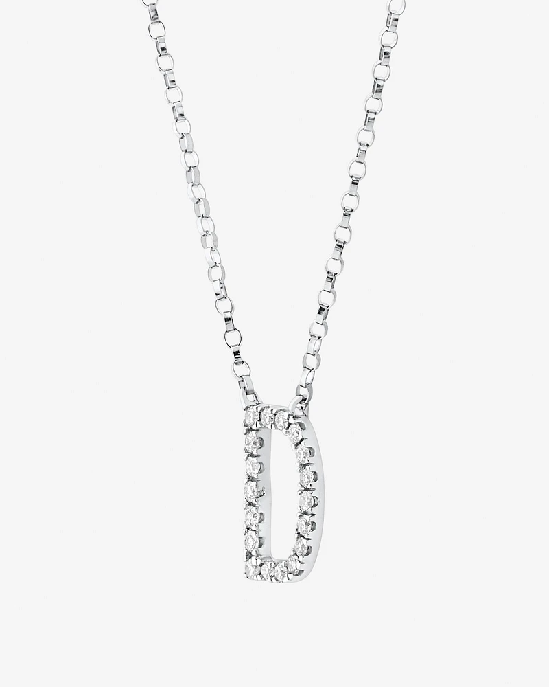 A' Initial necklace with 0.10 Carat TW of Diamonds in 10kt White Gold