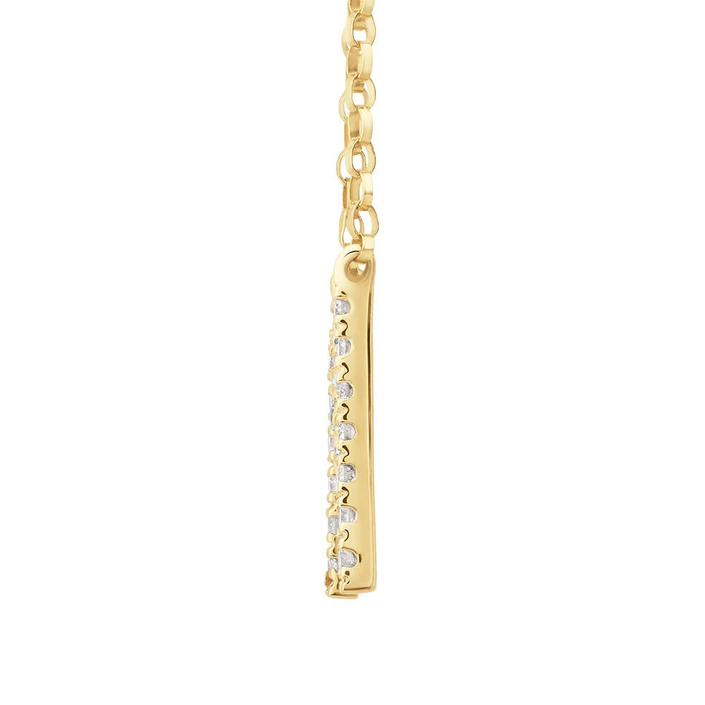 "K" Initial Necklace with 0.10 Carat TW of Diamonds in 10kt Yellow Gold