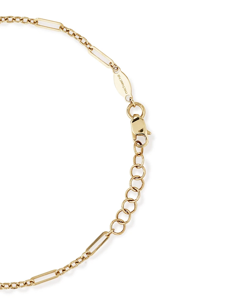 Paperclip 3 and 1 Bracelet in 10kt Yellow Gold