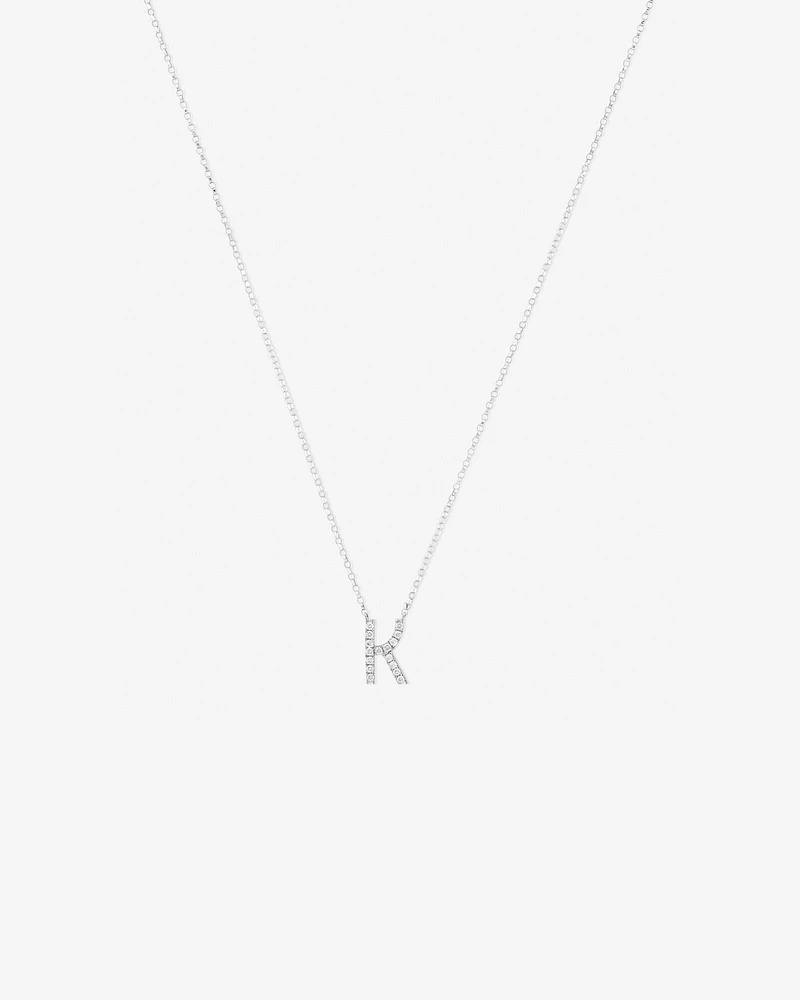 A' Initial necklace with 0.10 Carat TW of Diamonds in 10kt White Gold