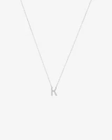 A' Initial necklace with 0.10 Carat TW of Diamonds in 10kt White Gold