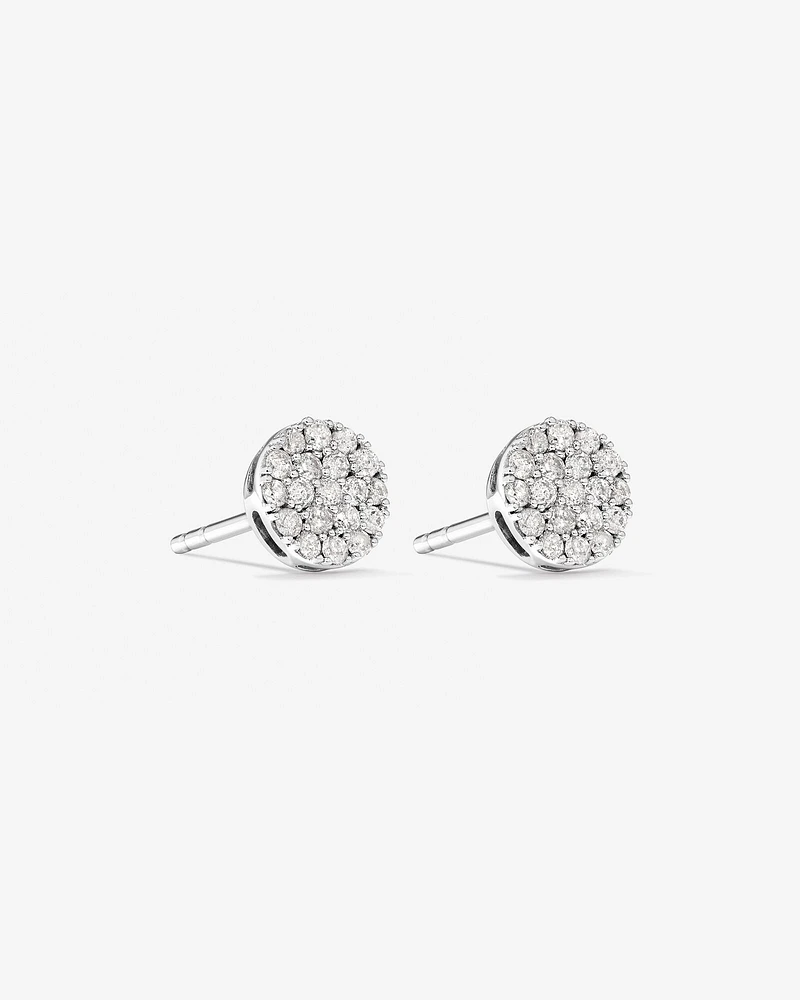 0.33 Carat TW Round Diamond Cluster Stud Earrings in 10kt White Gold