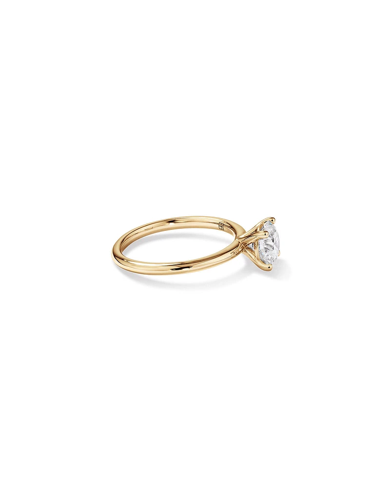 Carat TW Round Brilliant Laboratory-Grown Diamond Solitaire Engagement Ring in 14kt Gold