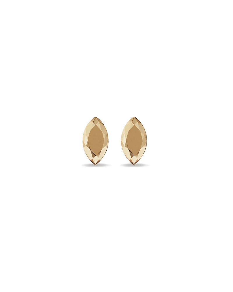 6.5mm Marquise Metal Diamond Stud Earrings in 10kt Yellow Gold