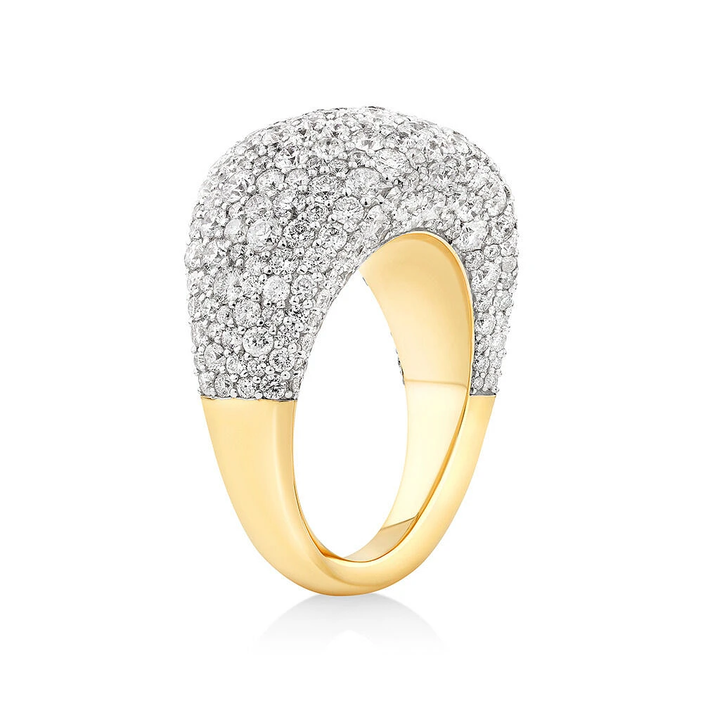 Stardust Ring with 4.06TW of Diamonds in 14kt Yellow Gold and Rhodium