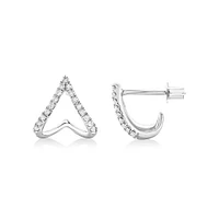 Chevron Stud Earrings with 0.17 Carat TW of Diamonds in Sterling Silver