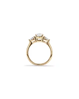 1.65 Carat TW Three Stone Oval and Pear Shaped Laboratory-Grown Diamond Engagement Ring in 14kt White Gold