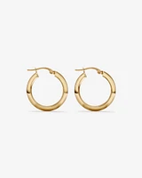 15mm Half Round Hoop Earrings in 10kt White Gold