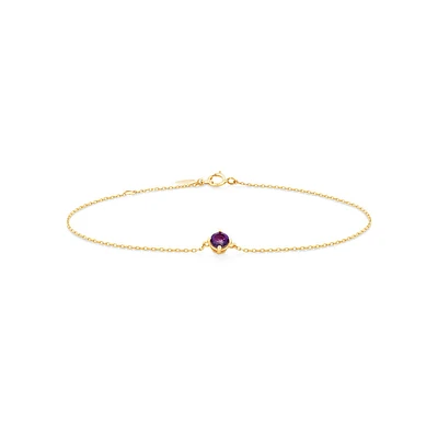 Bracelet with Amethyst in 10kt Yellow Gold