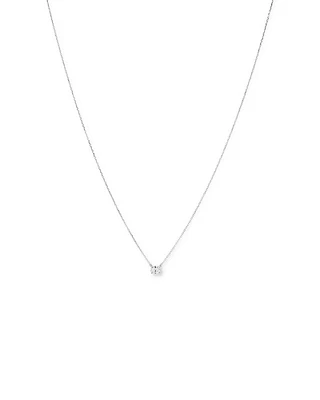 0.25 Carat TW Oval Cut Diamond Solitaire Necklace in 18kt White Gold