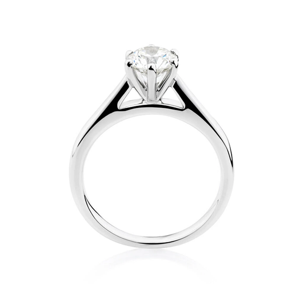 1 Carat Diamond Solitaire Ring in 14kt White Gold