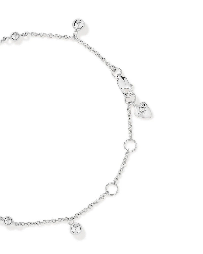 20cm (8") Bead Station Bracelet in Sterling Silver