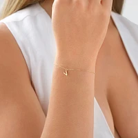 19cm (7.5") C Initial Bracelet in 10kt Yellow Gold