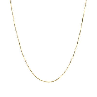 45cm (18") Hollow Round Box Chain in 14kt Yellow Gold