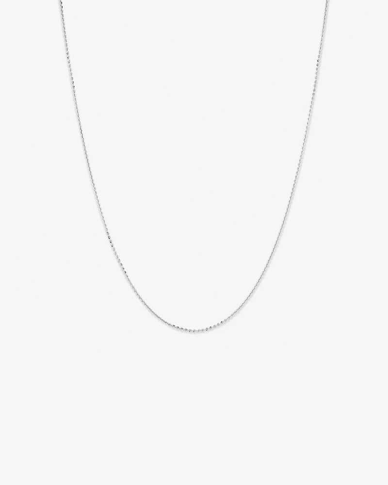 50cm (20") 2mm Width Diamond Cut Cable Chain Necklace in Sterling Silver