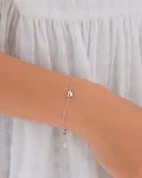 Mini Heart Bracelet with .004TW of Diamonds in Silver