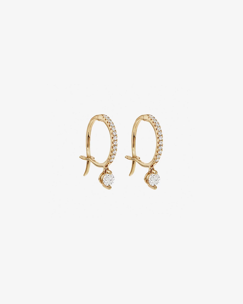 Single Drop Earrings with 0.37 Carat TW of Diamonds in 18kt Yellow Gold