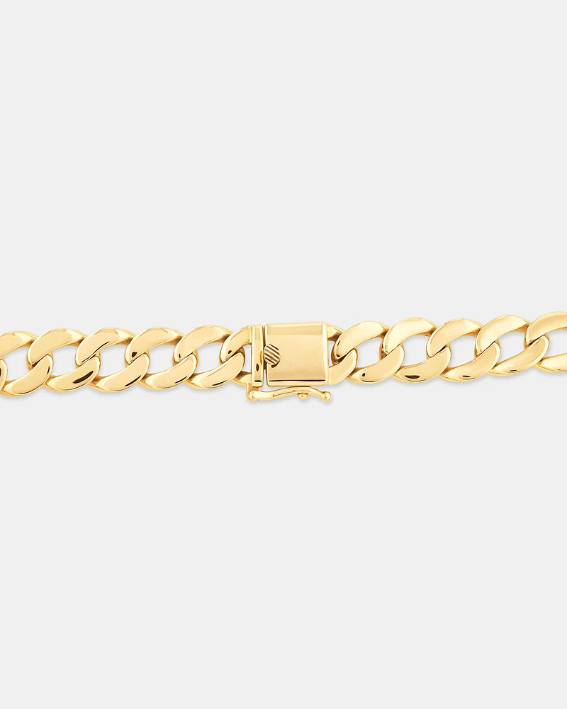 21cm (8.5") Cuban Link Bracelet with Carat TW of Diamonds in 10kt Yellow Gold