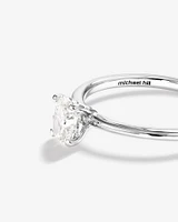 Certified Oval Solitaire Ring with 0.50 Carat TW of Diamonds in 14kt White Gold