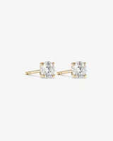 1,00 Carat TW Boucles d'oreilles puces solitaires en or blanc 18kt