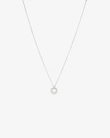 Fine Double Circle Diamond Pendant in Sterling Silver