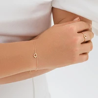 19cm (7.5") C Initial Bracelet in 10kt Yellow Gold