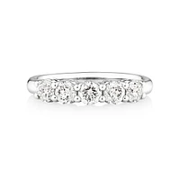 Evermore 5 Stone Wedding Band with 1 Carat TW of Diamonds in 14kt White Gold