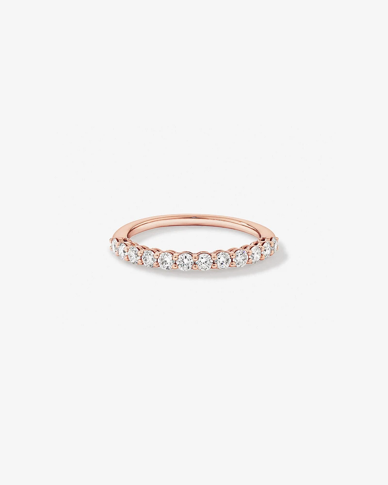 0.60 Carat TW Claw Set Round Brilliant Laboratory-Grown Diamond Wedding Ring in 14kt White Gold