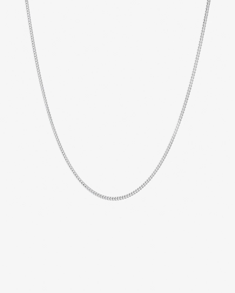 50cm (20") 2mm Width Curb Chain in Sterling Silver