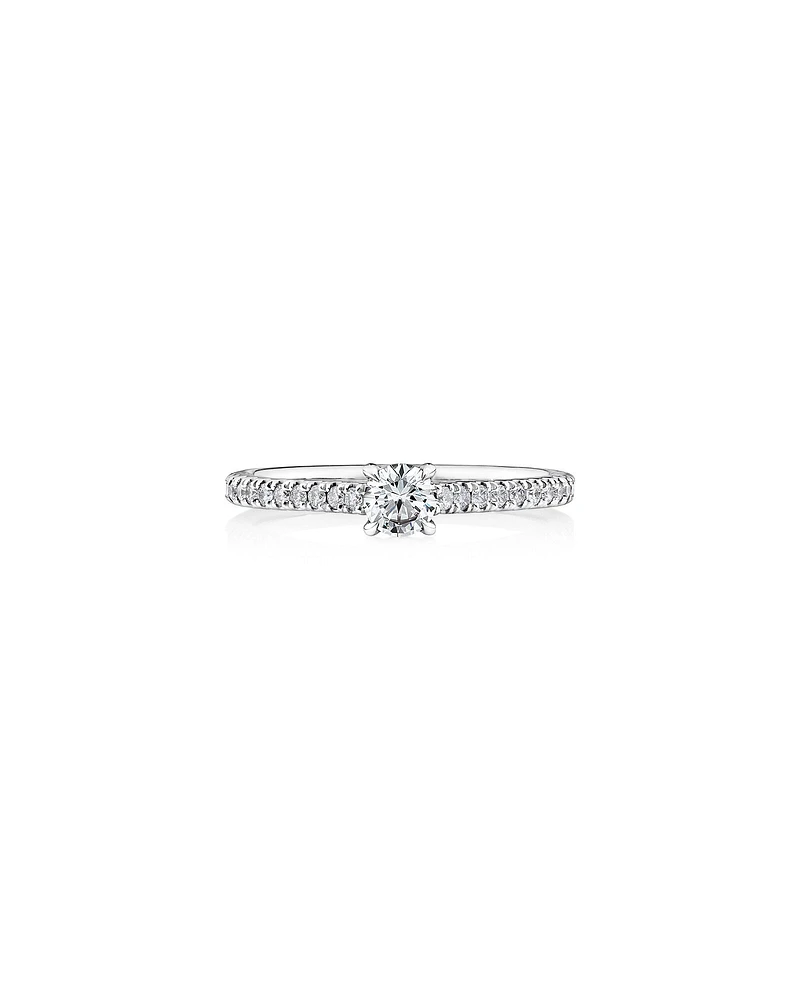 Bague de fiançailles en or blanc 14 K avec diamants totalisant 0,50 ct