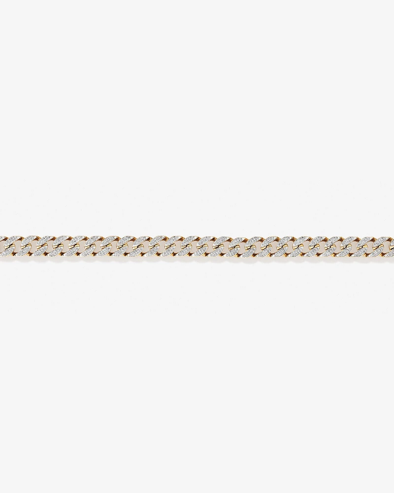 2.00 Carat TW Diamond Set Cuban Link Bracelet in 10kt Yellow and White Gold