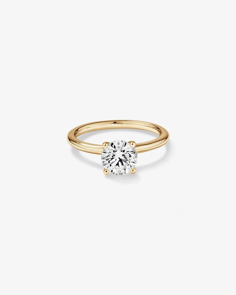 Carat TW Round Brilliant Laboratory-Grown Diamond Solitaire Engagement Ring in 14kt Gold
