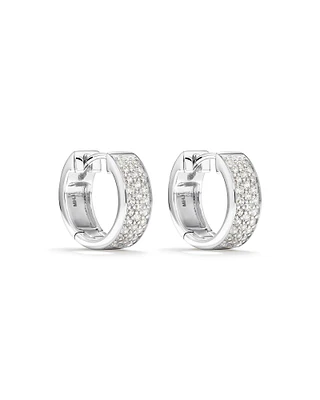 Anneaux courts réversibles avec zircon cubique en argent sterling