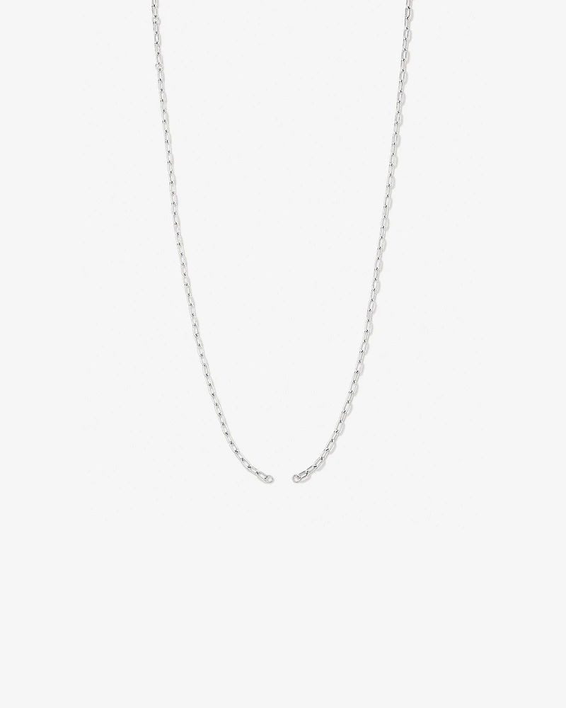 60cm (24") Round Paperclip Open Pendant Chain in Sterling Silver