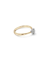 0.10 Carat TW Round Cluster Diamond Promise Ring in 10kt Yellow and White Gold