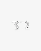 Star Trio Stud Earrings with Cubic Zirconia in Sterling Silver