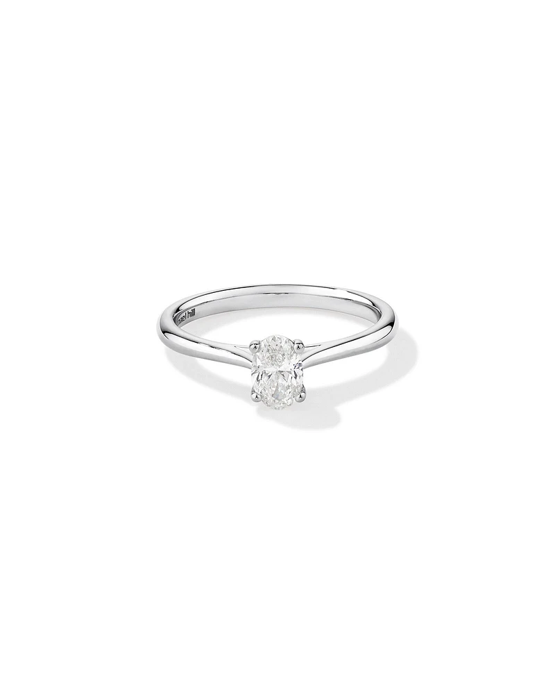 0.50 Carat TW Oval Solitaire Engagement Ring in 14kt White Gold