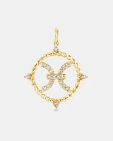 Pisces Zodiac Pendant with 0.15 Carat TW of Diamonds in 10kt Yellow Gold